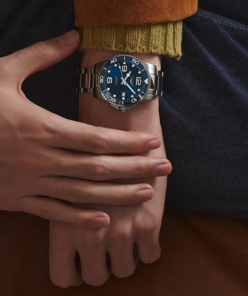 Унисекс часы Longines Hydroconquest L3.780.4.96.6, механизм механический с автоподзаводом, циферблат синий, браслет нержавеющая сталь — Изображение 9
