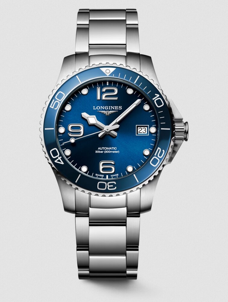 Унисекс часы Longines Hydroconquest L3.780.4.96.6, механизм механический с автоподзаводом, циферблат синий, браслет нержавеющая сталь — Изображение 1
