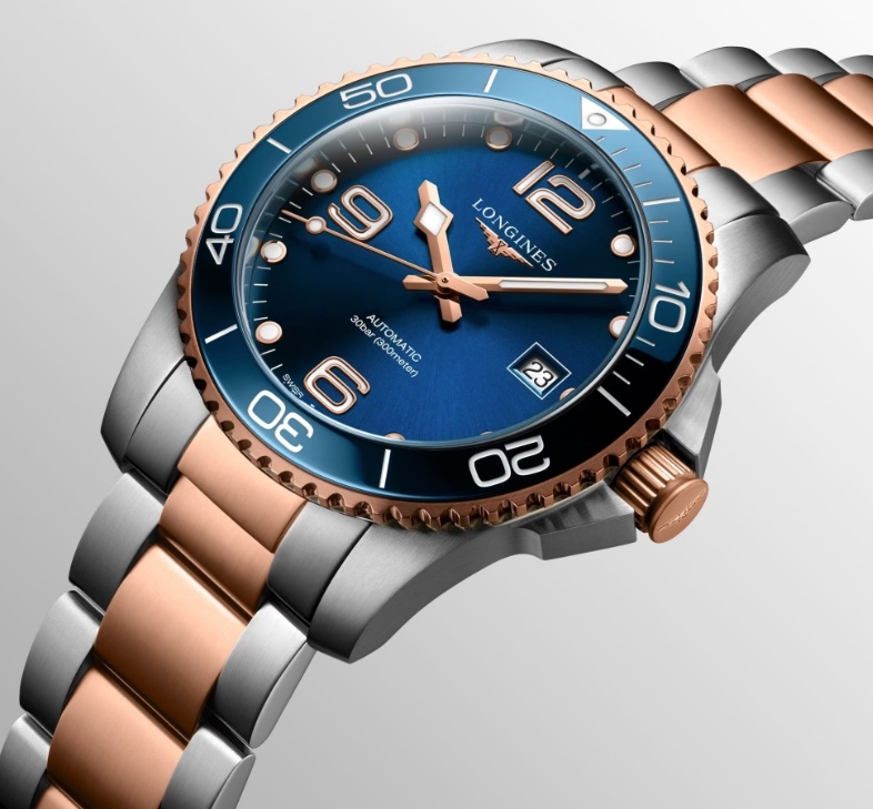 Мужские часы Longines HydroConquest L3.781.3.98.7, механизм механический  с автоподзаводом, циферблат синий, браслет нержавеющая сталь + pvd — Изображение 2