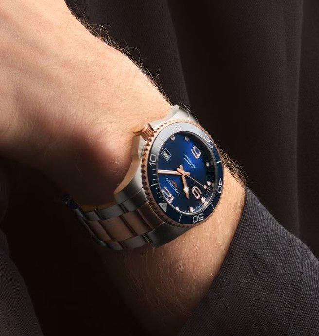 Мужские часы Longines HydroConquest L3.781.3.98.7, механизм механический  с автоподзаводом, циферблат синий, браслет нержавеющая сталь + pvd — Изображение 5
