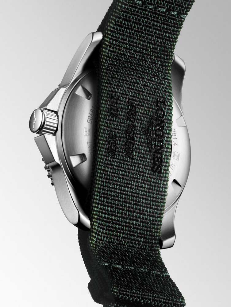 Мужские часы Longines Hydroconquest L3.781.4.05.2, механизм механический с автоподзаводом, циферблат черный, браслет синтетика — Изображение 5