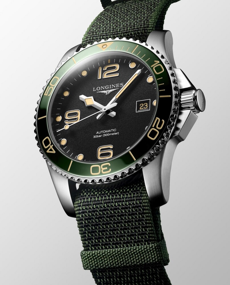 Мужские часы Longines Hydroconquest L3.781.4.05.2, механизм механический с автоподзаводом, циферблат черный, браслет синтетика — Изображение 7