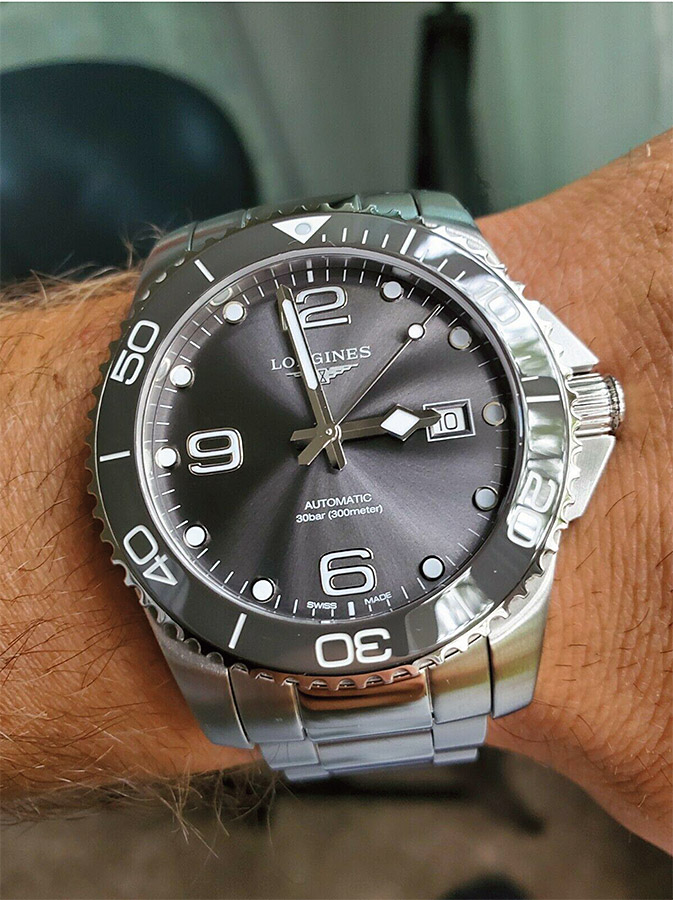 Мужские часы Longines HydroConquest L3.781.4.76.6, механизм механический с автоподзаводом, циферблат серый, браслет нержавеющая сталь — Изображение 5