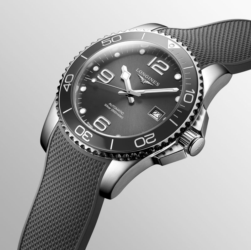 Мужские часы Longines HydroConquest L3.781.4.76.9, механизм механический с автоподзаводом, циферблат черный, браслет каучук — Изображение 4