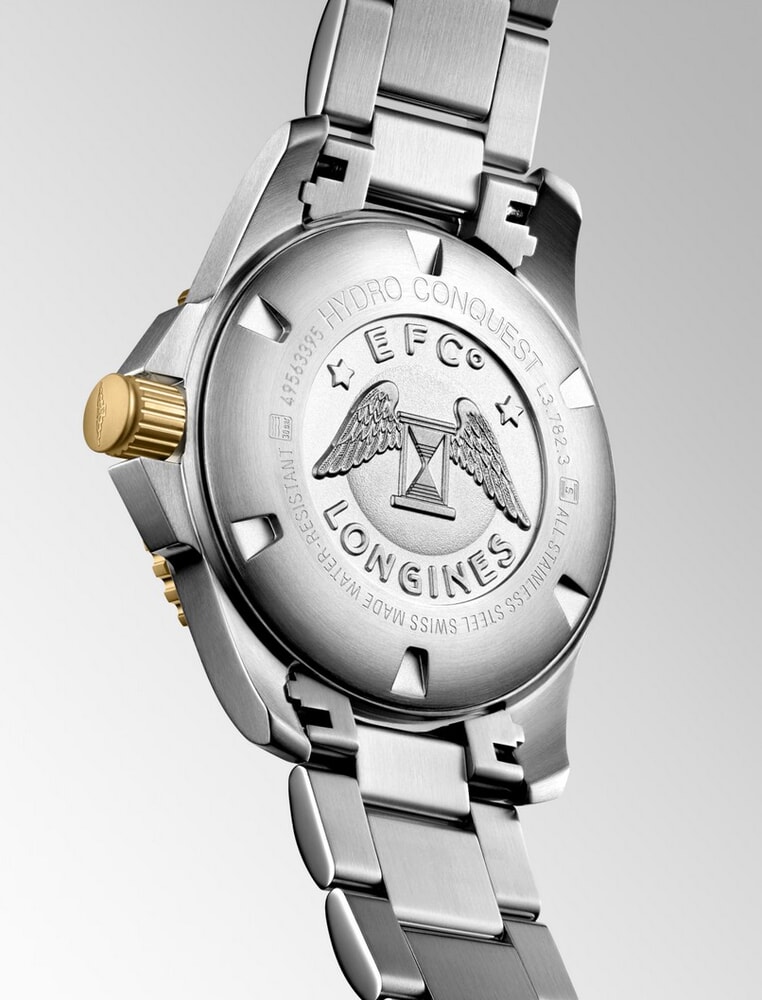 Мужские часы Longines Hydroconquest L3.782.3.06.7, механизм механический с автоподзаводом, циферблат зеленый, браслет нержавеющая сталь + pvd — Изображение 5
