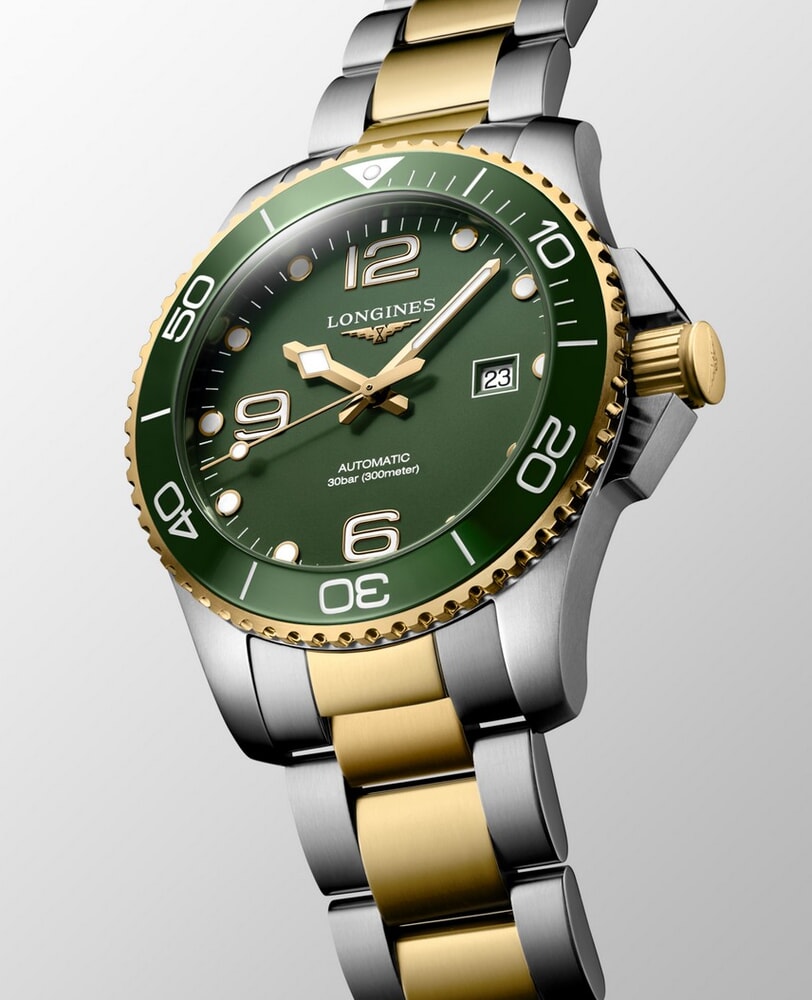 Мужские часы Longines Hydroconquest L3.782.3.06.7, механизм механический с автоподзаводом, циферблат зеленый, браслет нержавеющая сталь + pvd — Изображение 7