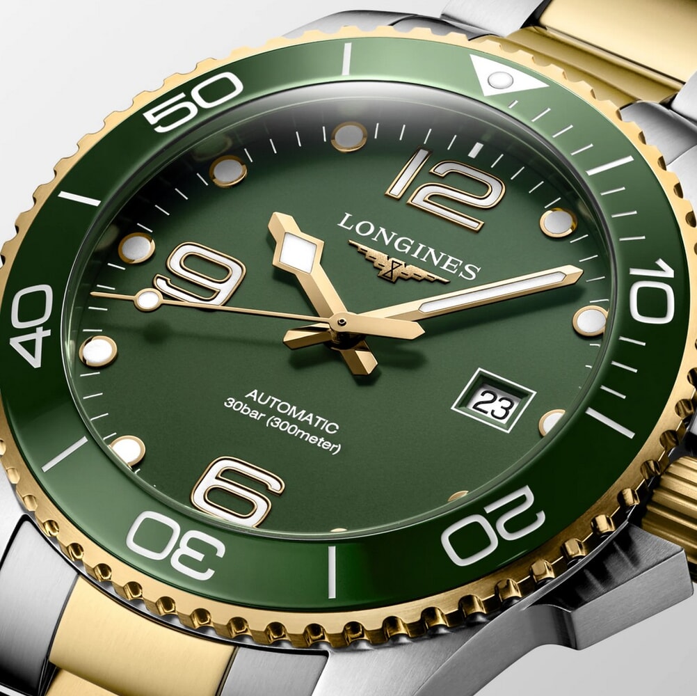 Мужские часы Longines Hydroconquest L3.782.3.06.7, механизм механический с автоподзаводом, циферблат зеленый, браслет нержавеющая сталь + pvd — Изображение 8