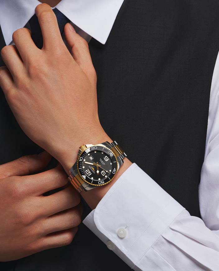 Мужские часы Longines HydroConquest L3.782.3.56.7, механизм механический с автоподзаводом, циферблат черный, браслет нержавеющая сталь + pvd — Изображение 3