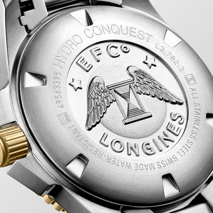 Мужские часы Longines HydroConquest L3.782.3.56.7, механизм механический с автоподзаводом, циферблат черный, браслет нержавеющая сталь + pvd — Изображение 4