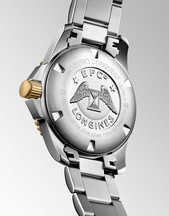 Мужские часы Longines HydroConquest L3.782.3.56.7, механизм механический с автоподзаводом, циферблат черный, браслет нержавеющая сталь + pvd — Изображение 7