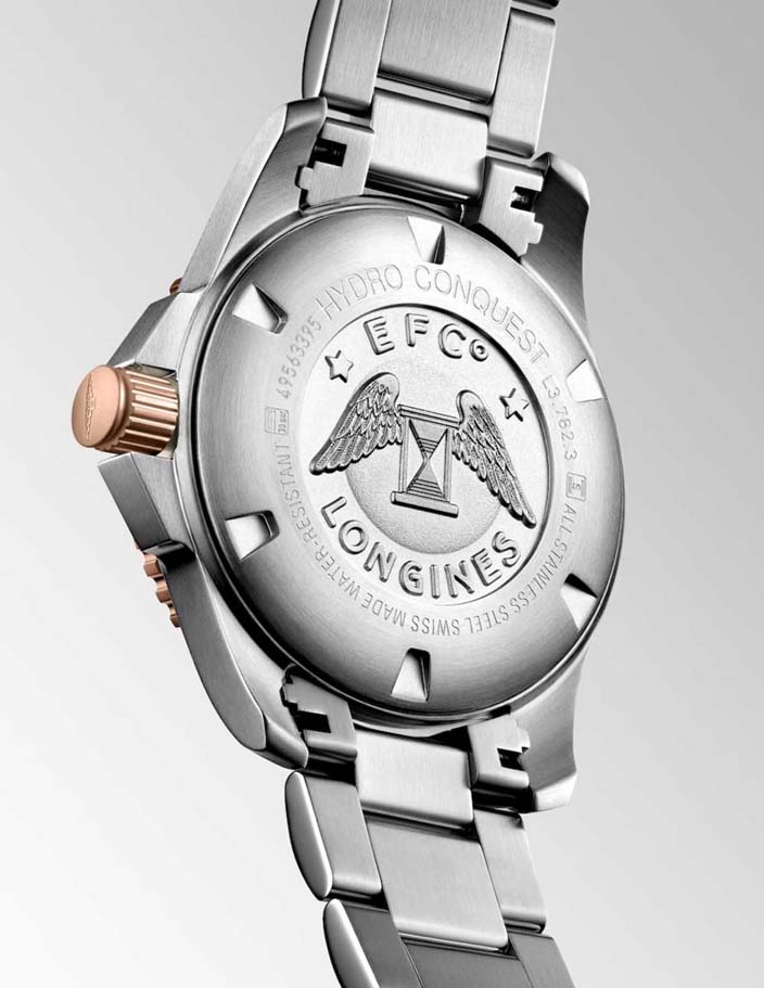 Мужские часы Longines HydroConquest L3.782.3.58.7, механизм механический с автоподзаводом, циферблат черный, браслет нержавеющая сталь + pvd — Изображение 3