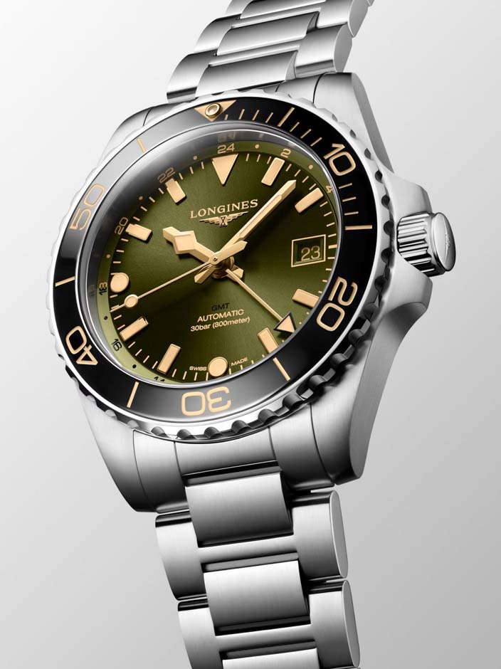 Мужские часы Longines HydroConquest L3.790.4.06.6, механизм механический с автоподзаводом, циферблат зеленый, браслет нержавеющая сталь — Изображение 5