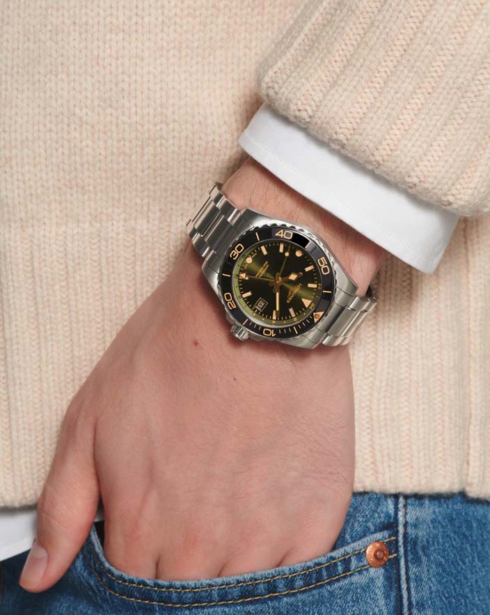 Мужские часы Longines HydroConquest L3.790.4.06.6, механизм механический с автоподзаводом, циферблат зеленый, браслет нержавеющая сталь — Изображение 9
