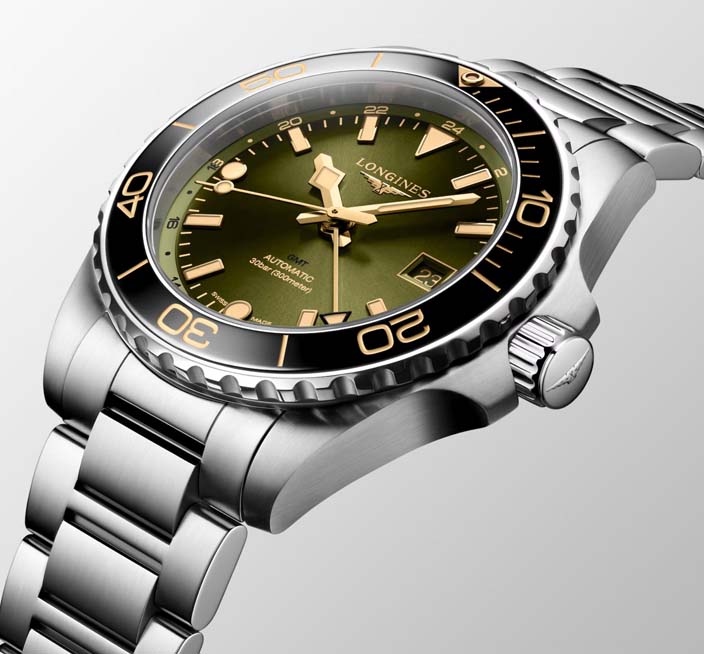 Мужские часы Longines HydroConquest L3.790.4.06.6, механизм механический с автоподзаводом, циферблат зеленый, браслет нержавеющая сталь — Изображение 10
