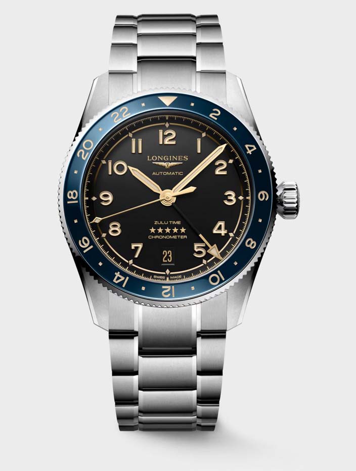 Мужские часы Longines Longines Spirit L3.802.4.60.6, механизм механический с автоподзаводом, циферблат черный, браслет нержавеющая сталь — Изображение 1