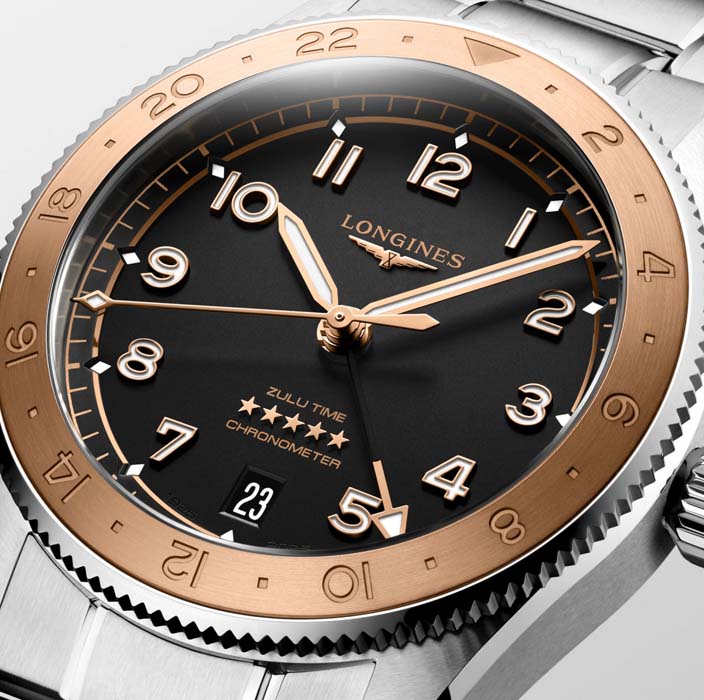 Мужские часы Longines Longines Spirit L3.803.5.53.6, механизм механический с автоподзаводом, циферблат черный, браслет нержавеющая сталь — Изображение 2