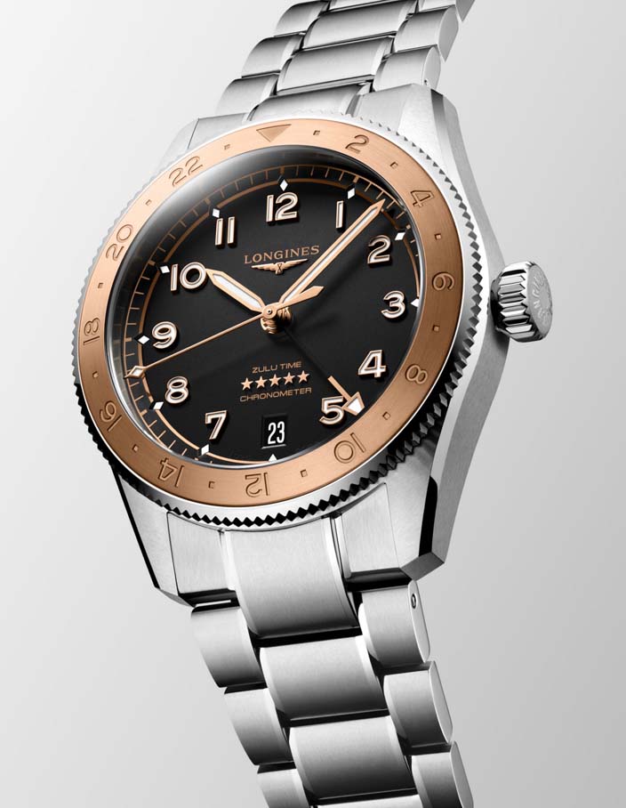Мужские часы Longines Longines Spirit L3.803.5.53.6, механизм механический с автоподзаводом, циферблат черный, браслет нержавеющая сталь — Изображение 6