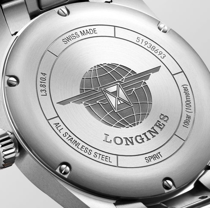 Мужские часы Longines Longines Spirit L3.810.4.03.6, механизм механический хронометр с автоподзаводом, циферблат зеленый, браслет нержавеющая сталь — Изображение 3