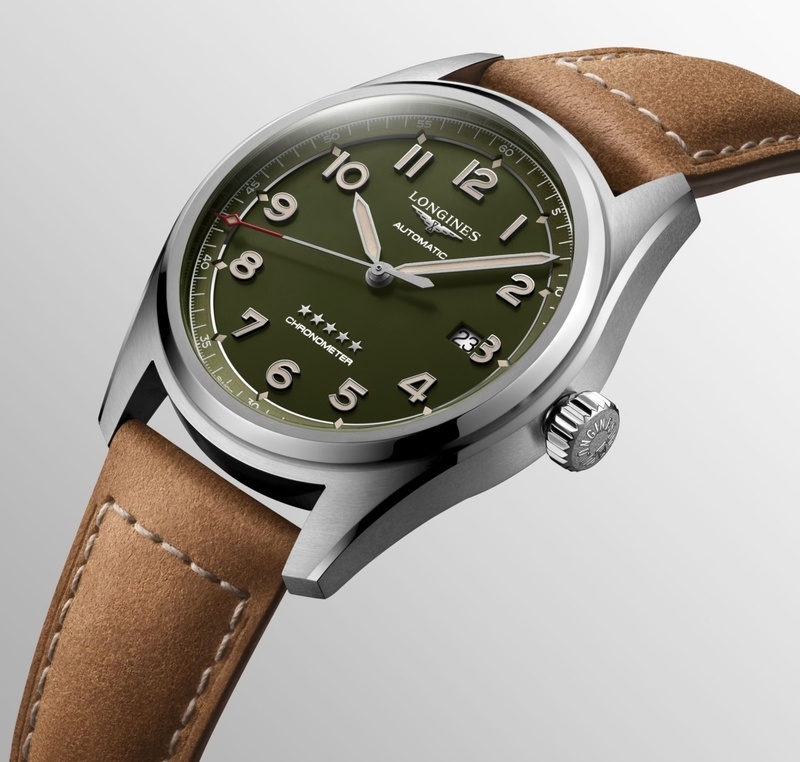 Мужские часы Longines Longines Spirit L3.811.4.03.2, механизм механический хронометр с автоподзаводом, циферблат зеленый, браслет кожа — Изображение 4