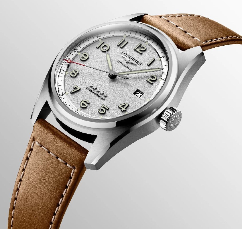 Мужские часы Longines Longines Spirit L3.811.4.73.4, механизм механический хронометр с автоподзаводом, циферблат серебристый, браслет кожа — Изображение 2