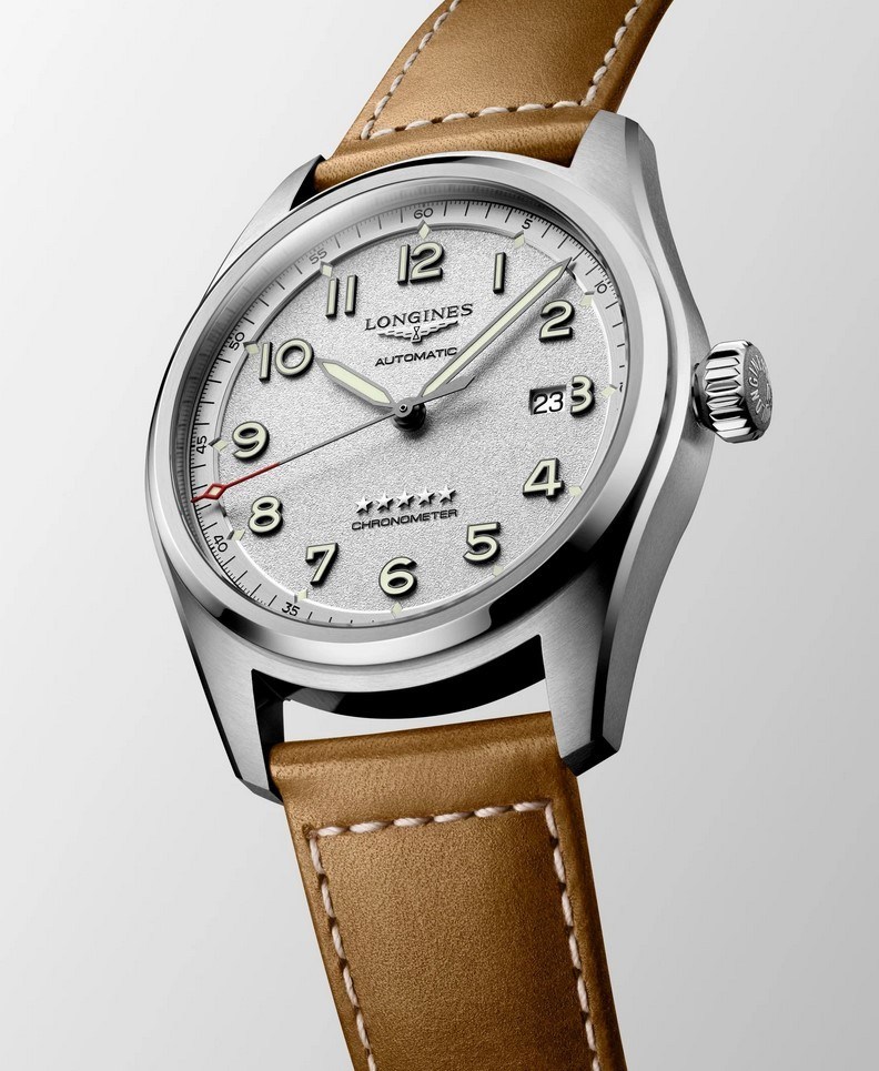 Мужские часы Longines Longines Spirit L3.811.4.73.4, механизм механический хронометр с автоподзаводом, циферблат серебристый, браслет кожа — Изображение 5