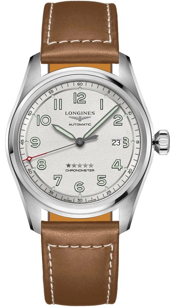 Мужские часы Longines Longines Spirit L3.811.4.73.4, механизм механический хронометр с автоподзаводом, циферблат серебристый, браслет кожа — Изображение 1