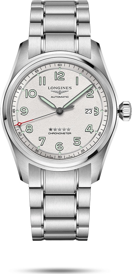 Мужские часы Longines Longines Spirit L3.811.4.73.9, механизм механический с автоподзаводом, циферблат серебристый, браслет нержавеющая сталь — Изображение 1