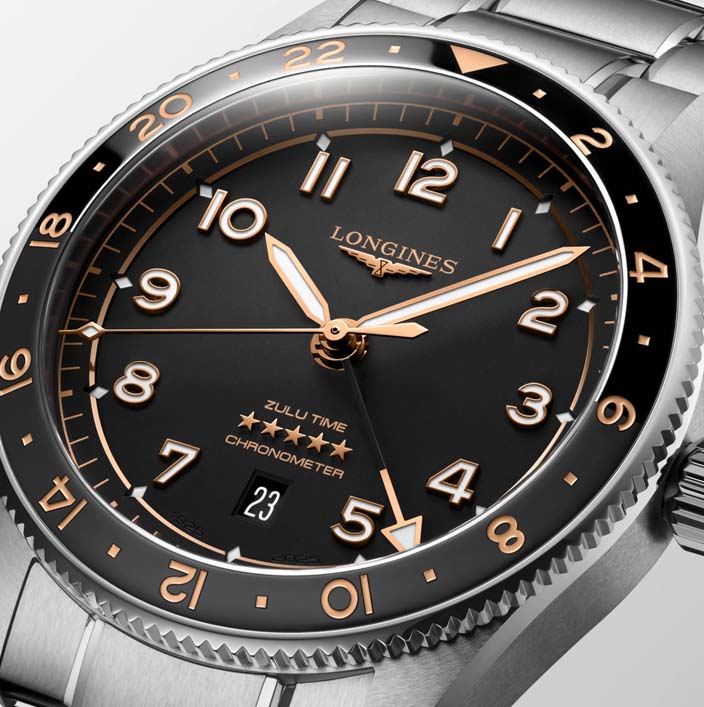 Мужские часы Longines Longines Spirit L3.812.4.50.6, механизм механический с автоподзаводом, циферблат черный, браслет нержавеющая сталь — Изображение 2