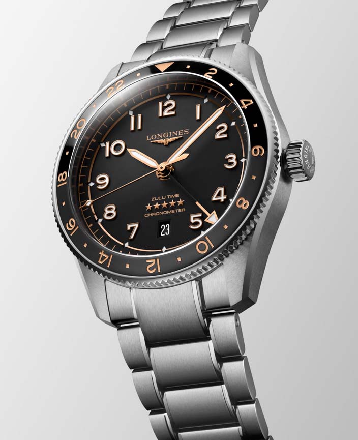 Мужские часы Longines Longines Spirit L3.812.4.50.6, механизм механический с автоподзаводом, циферблат черный, браслет нержавеющая сталь — Изображение 4