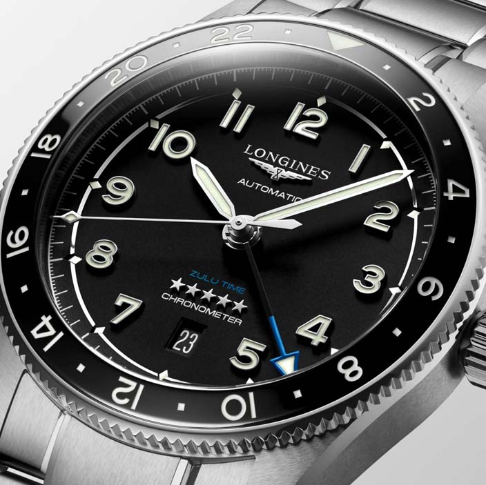 Мужские часы Longines Longines Spirit L3.812.4.53.6, механизм механический с автоподзаводом, циферблат черный, браслет нержавеющая сталь — Изображение 2