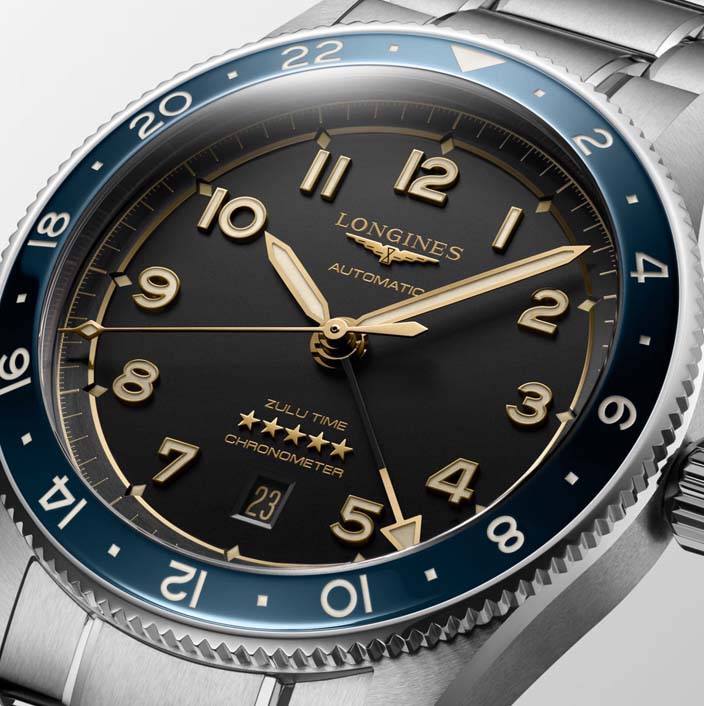 Мужские часы Longines Longines Spirit L3.812.4.60.6, механизм механический с автоподзаводом, циферблат черный, браслет нержавеющая сталь — Изображение 2