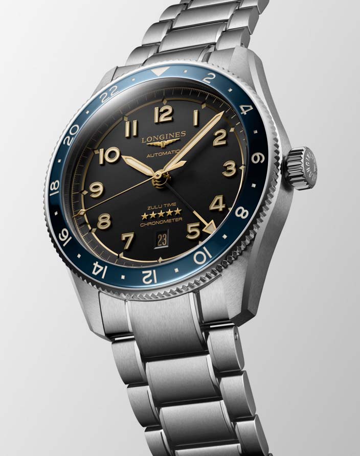 Мужские часы Longines Longines Spirit L3.812.4.60.6, механизм механический с автоподзаводом, циферблат черный, браслет нержавеющая сталь — Изображение 4
