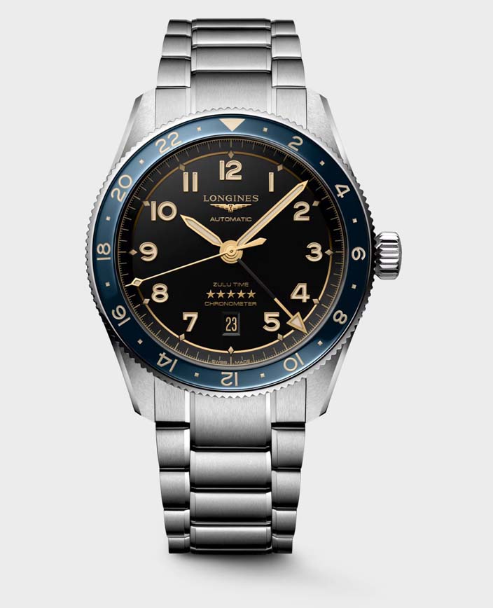 Мужские часы Longines Longines Spirit L3.812.4.60.6, механизм механический с автоподзаводом, циферблат черный, браслет нержавеющая сталь — Изображение 1