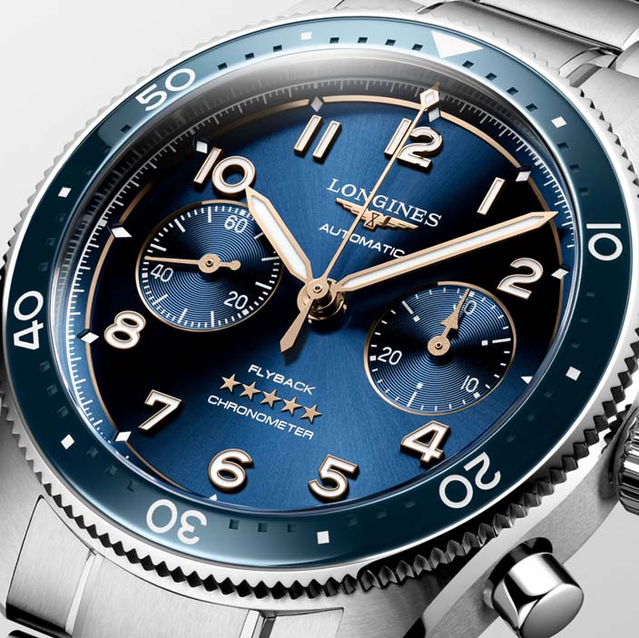 Мужские часы Longines Longines Spirit L3.821.4.93.6, механизм механический с автоподзаводом, циферблат синий, браслет нержавеющая сталь — Изображение 2