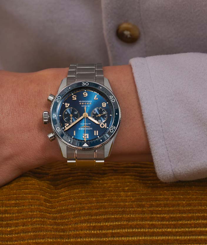 Мужские часы Longines Longines Spirit L3.821.4.93.6, механизм механический с автоподзаводом, циферблат синий, браслет нержавеющая сталь — Изображение 5