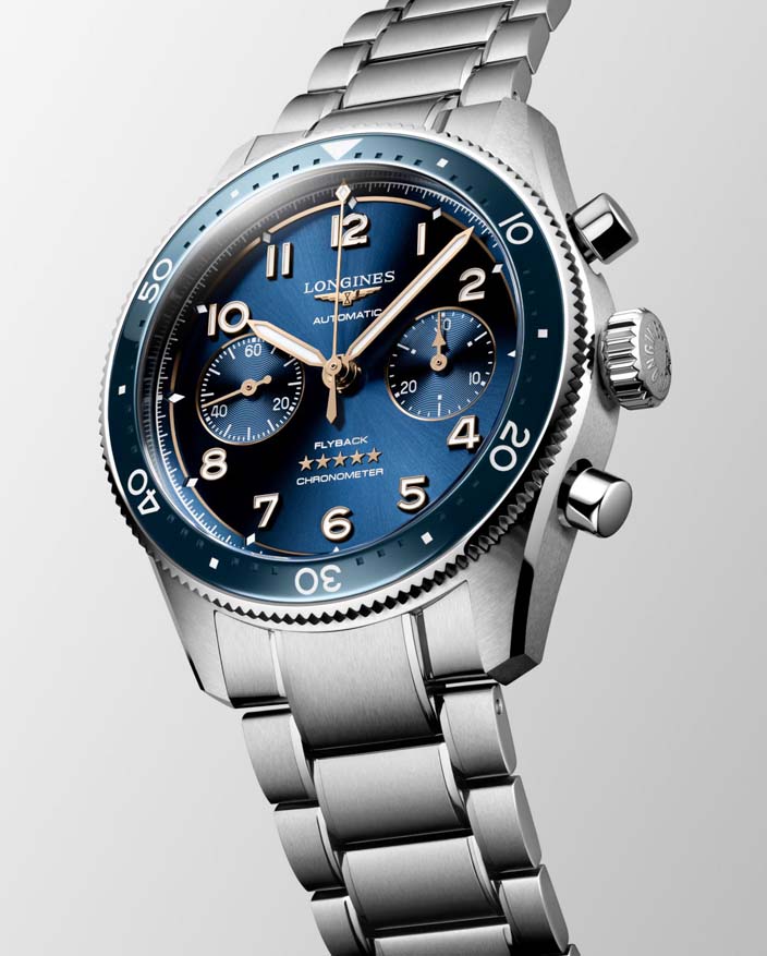 Мужские часы Longines Longines Spirit L3.821.4.93.6, механизм механический с автоподзаводом, циферблат синий, браслет нержавеющая сталь — Изображение 6