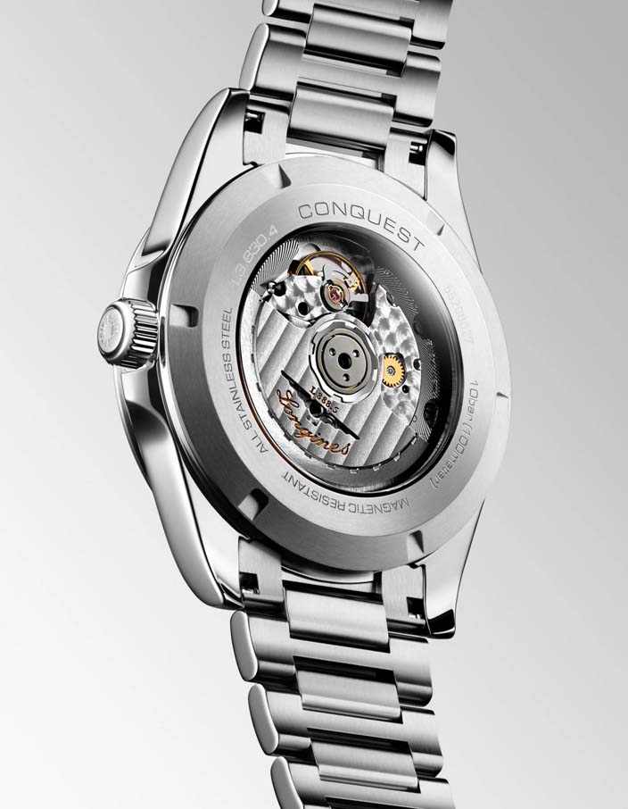 Мужские часы Longines Conquest L3.830.4.57.6, механизм механический с автоподзаводом, циферблат черный, браслет нержавеющая сталь — Изображение 5