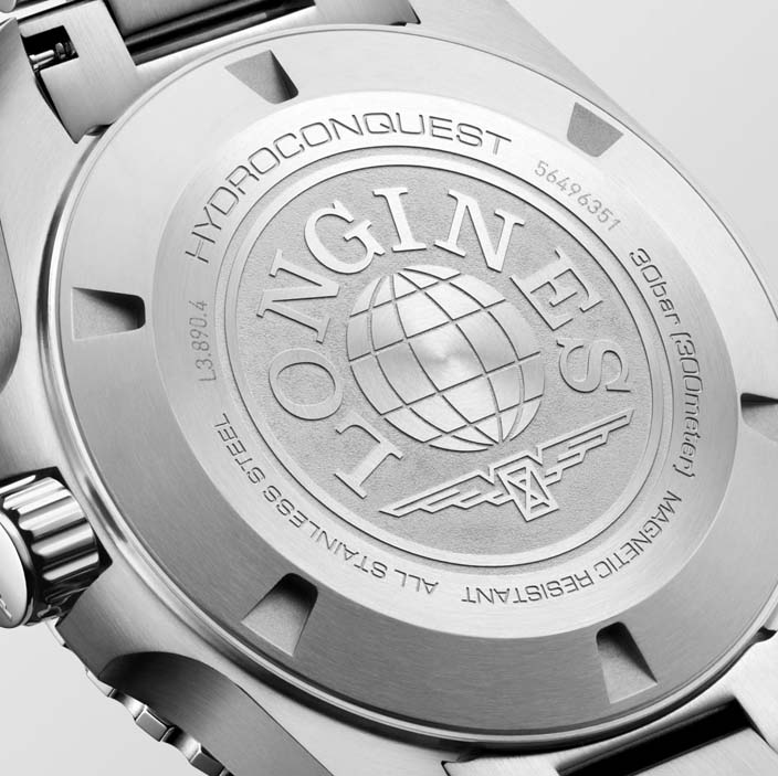 Мужские часы Longines HydroConquest L3.890.4.56.6, механизм механический с автоподзаводом, циферблат черный, браслет нержавеющая сталь — Изображение 3