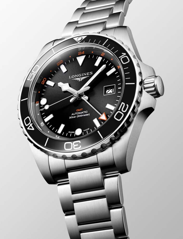 Мужские часы Longines HydroConquest L3.890.4.56.6, механизм механический с автоподзаводом, циферблат черный, браслет нержавеющая сталь — Изображение 4