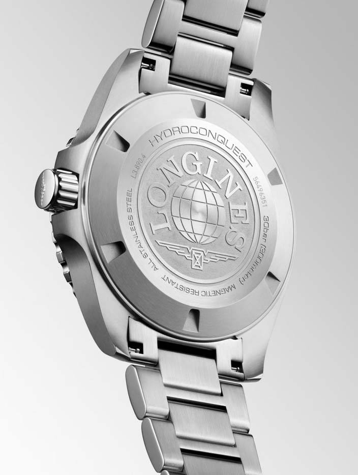 Мужские часы Longines HydroConquest L3.890.4.56.6, механизм механический с автоподзаводом, циферблат черный, браслет нержавеющая сталь — Изображение 5