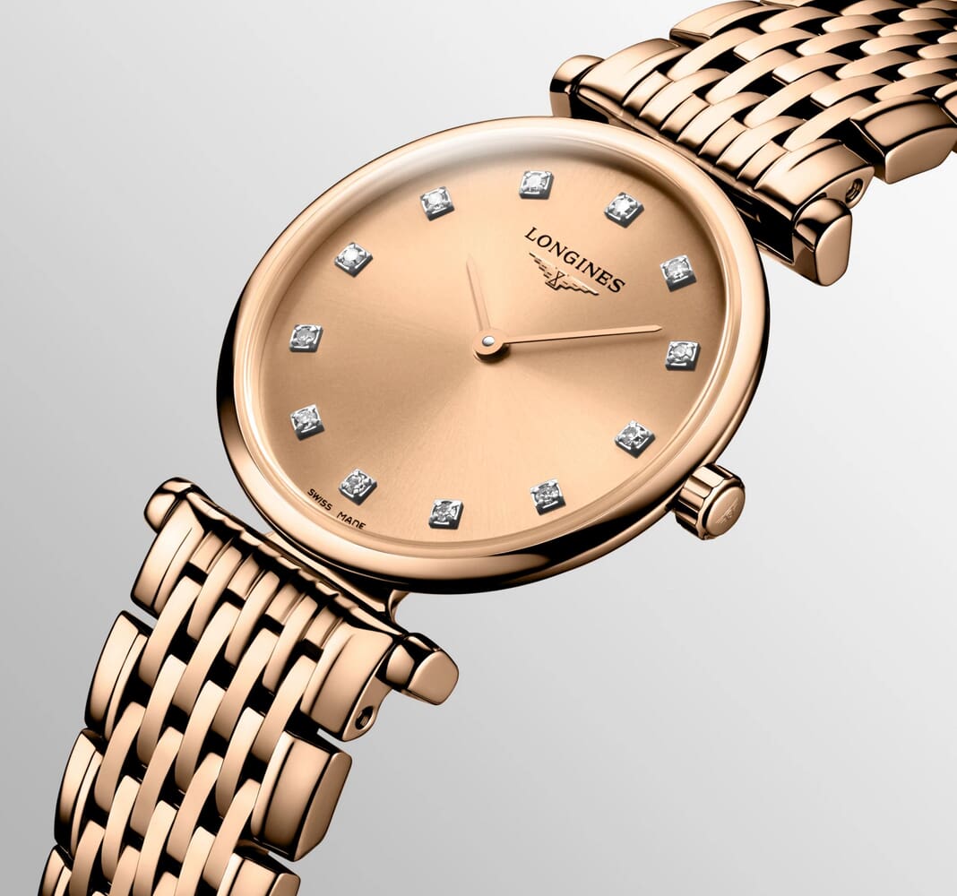 Женские часы Longines La Grande Classique de Longines L4.209.1.90.8, механизм кварцевый, циферблат золотистый, браслет нержавеющая сталь + pvd — Изображение 2