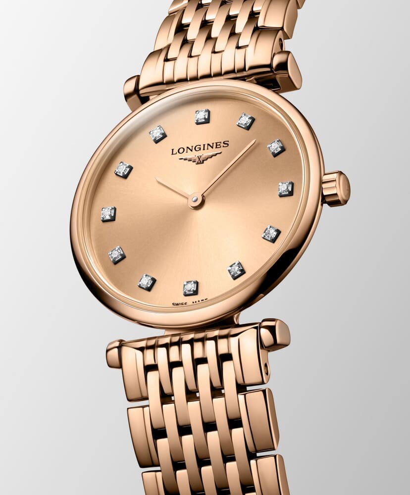 Женские часы Longines La Grande Classique de Longines L4.209.1.90.8, механизм кварцевый, циферблат золотистый, браслет нержавеющая сталь + pvd — Изображение 4