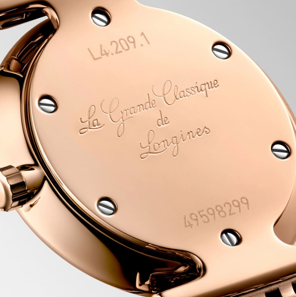 Женские часы Longines La Grande Classique de Longines L4.209.1.90.8, механизм кварцевый, циферблат золотистый, браслет нержавеющая сталь + pvd — Изображение 9
