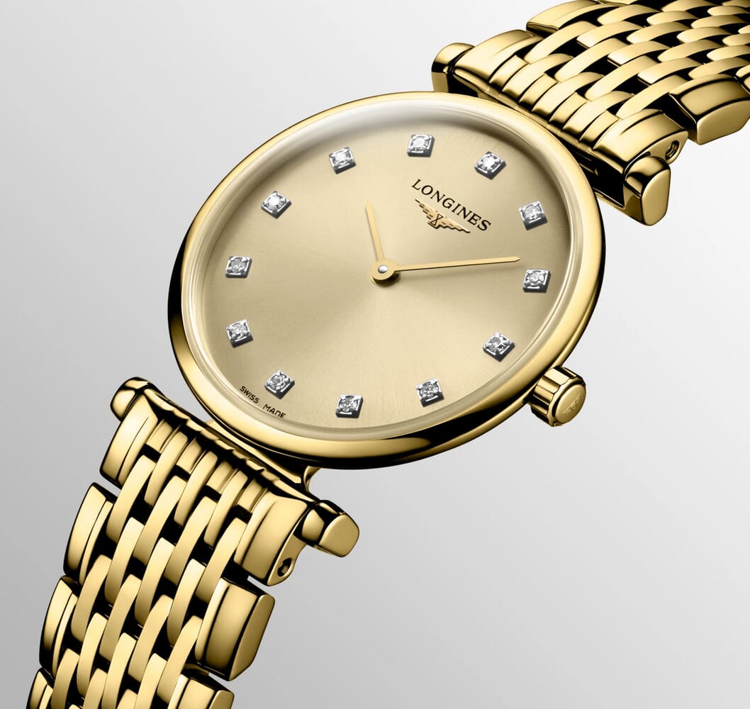 Женские часы Longines La Grande Classique de Longines L4.209.2.37.8, механизм кварцевый, циферблат золотистый, браслет нержавеющая сталь + pvd — Изображение 2
