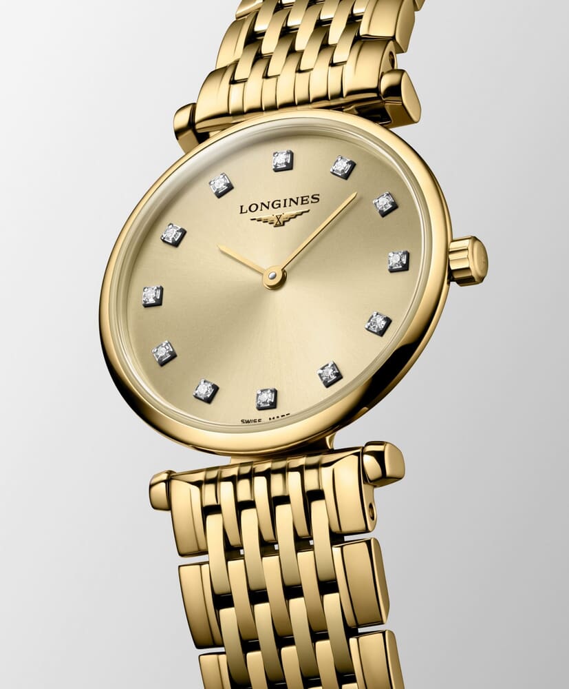 Женские часы Longines La Grande Classique de Longines L4.209.2.37.8, механизм кварцевый, циферблат золотистый, браслет нержавеющая сталь + pvd — Изображение 4