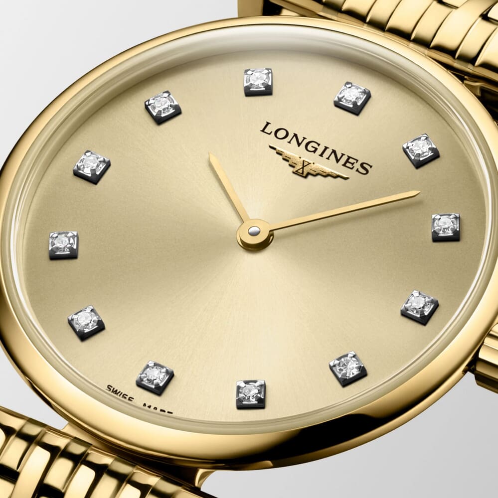 Женские часы Longines La Grande Classique de Longines L4.209.2.37.8, механизм кварцевый, циферблат золотистый, браслет нержавеющая сталь + pvd — Изображение 5