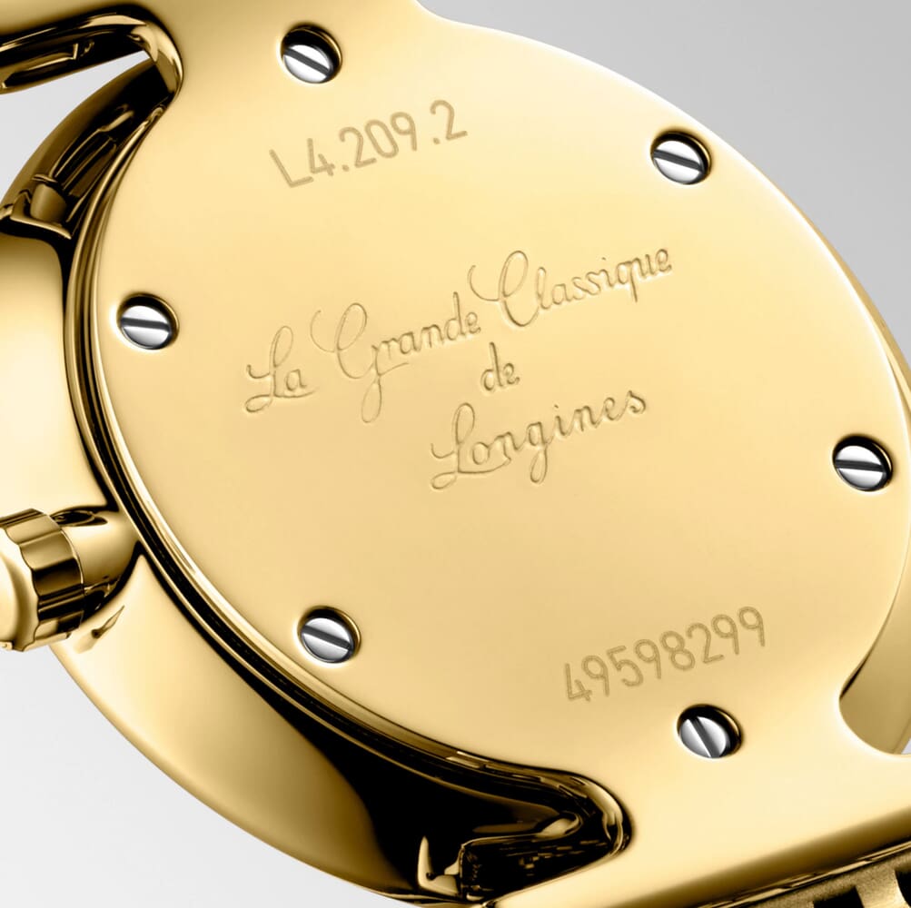 Женские часы Longines La Grande Classique de Longines L4.209.2.37.8, механизм кварцевый, циферблат золотистый, браслет нержавеющая сталь + pvd — Изображение 9