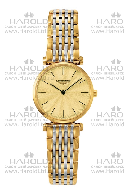Женские часы Longines La Grande Classique de Longines L4.209.2.42.7, механизм кварцевый, циферблат золотистый, браслет нержавеющая сталь + pvd — Изображение 1
