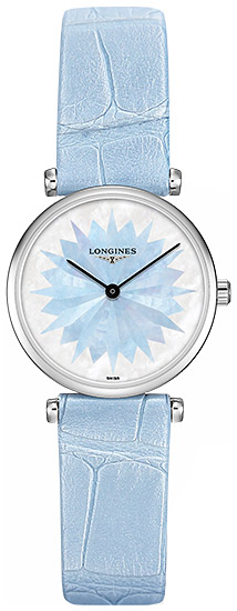 Женские часы Longines La Grande Classique de Longines L4.209.4.03.2, механизм кварцевый, циферблат белый, голубой, браслет кожа — Изображение 1