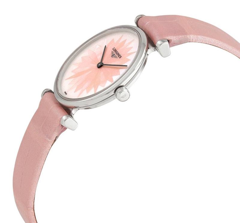 Женские кварцевый часы Longines La Grande Classique de Longines L4.209.4.04.2 белый, розовый кожа — Изображение 3